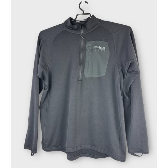 Sitka Gear Core Midweight Zip-T Fleece Half Zip Chest Pocket Black Men's Size XL - Picture 11 of 12